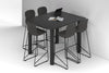 Quadro Cylinder Legs Half Counter Table - Large Rounded Corners [1500L x 1200W with Large Rounded CornersW] - Thumbnail 6 