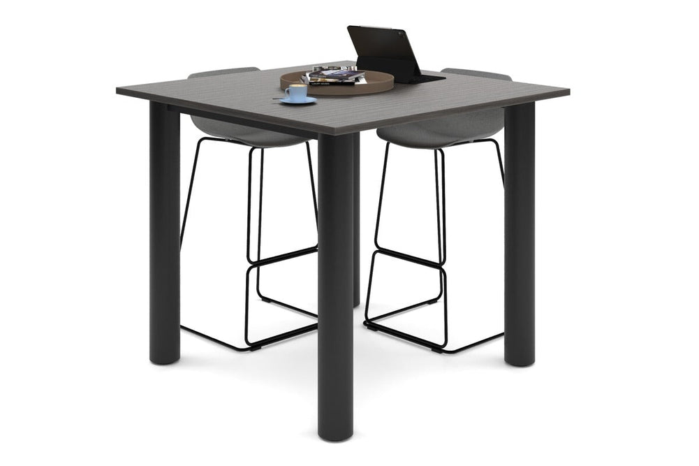 Quadro Cylinder Legs Large Counter Table [1200L x 1200W]-black leg  