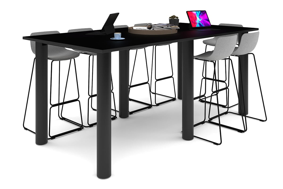 Quadro Cylinder Legs Large Counter Table [2400L x 1200W] Jasonl black leg black 