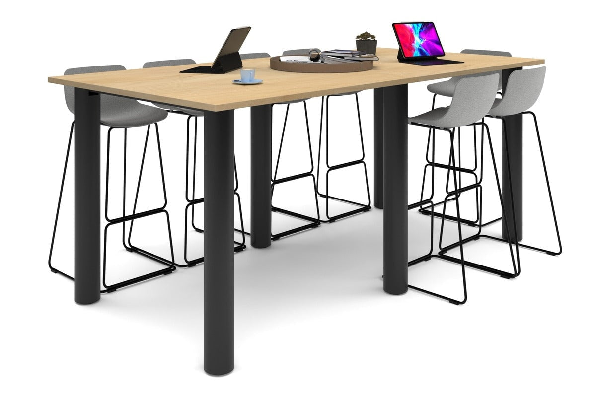 Quadro Cylinder Legs Large Counter Table [2400L x 1200W] Jasonl black leg maple 