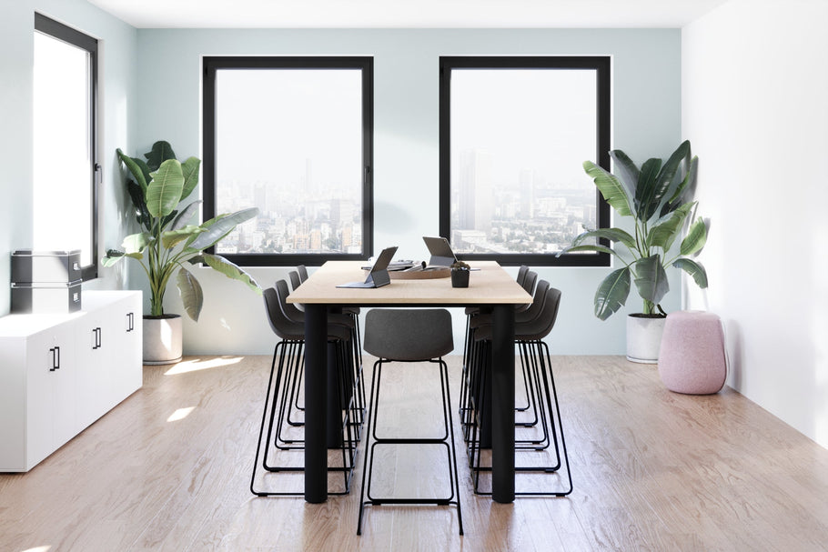 Environmental image of Quadro Cylinder Legs Large Counter Table [2400L x 1200W]