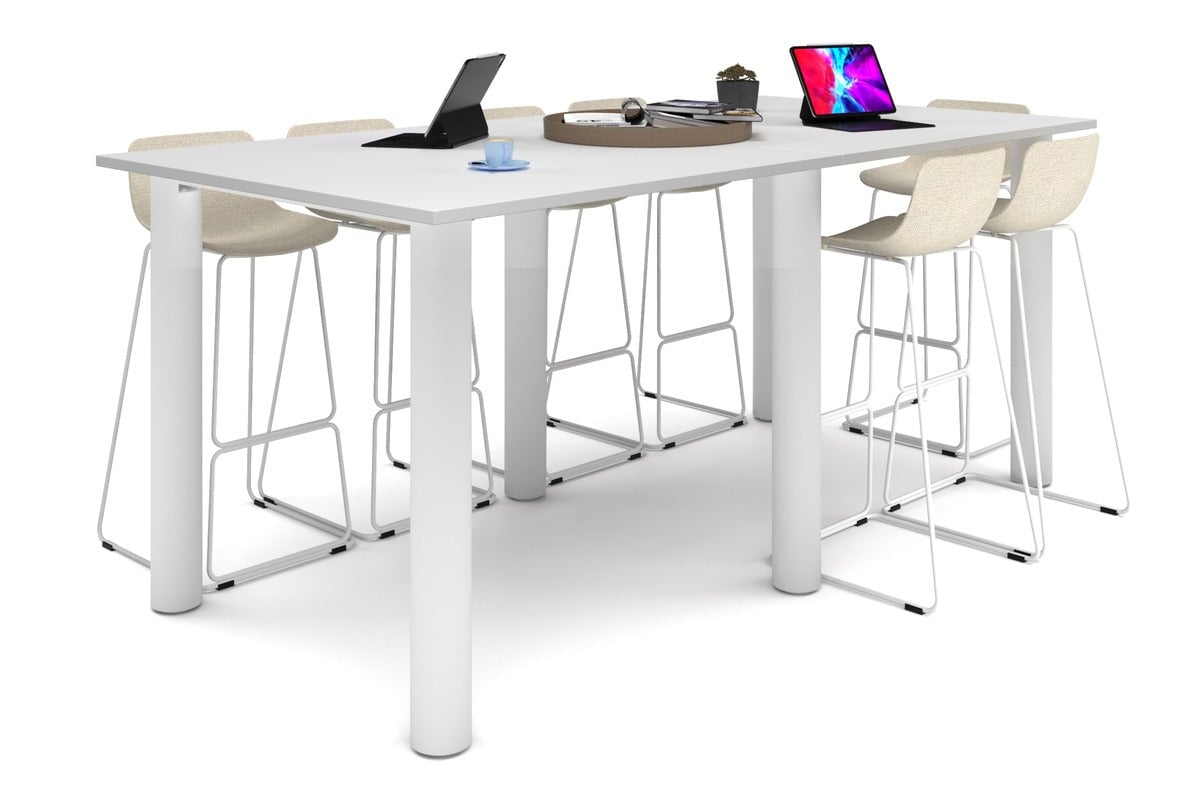 Quadro Cylinder Legs Large Counter Table [2400L x 1200W] Jasonl white leg white 