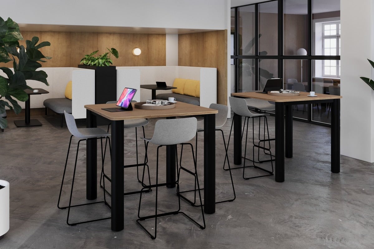Quadro Cylinder Legs Large Counter Table - Rounded Corners [1100L x 1100W with Rounded Corners] Jasonl 