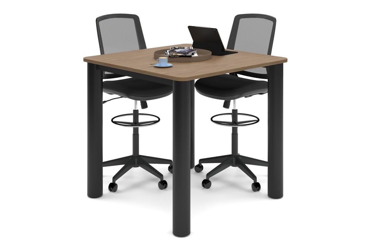 Quadro Cylinder Legs Large Counter Table - Rounded Corners [1100L x 1100W with Rounded Corners] Jasonl black leg salvage oak 