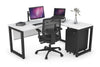 Quadro Loop Legs L-Shaped Corner Office Desk [1400L x 1450W] - Thumbnail 22 