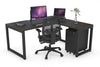 Quadro Loop Legs L-Shaped Corner Office Desk [1400L x 1550W with Cable Scallop] - Thumbnail 29 
