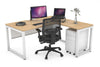 Quadro Loop Legs L-Shaped Corner Office Desk [1800L x 1550W with Cable Scallop] - Thumbnail 5 