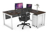 Quadro Loop Legs L-Shaped Corner Office Desk [1800L x 1800W with Cable Scallop] - Thumbnail 19 
