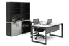 Quadro Loop Legs L-Shaped Executive Setting - Black Legs [1800L x 1800W with Cable Scallop] - Thumbnail 2 