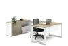 Quadro Loop Legs L-Shaped Executive Setting - White Legs [1600L x 1700W] - Thumbnail 4 
