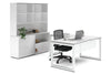 Quadro Loop Legs L-Shaped Executive Setting - White Legs [1600L x 1800W with Cable Scallop] - Thumbnail 14 