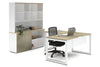 Quadro Loop Legs L-Shaped Executive Setting - White Legs [1800L x 1800W with Cable Scallop] - Thumbnail 5 