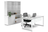 Quadro Loop Legs L-Shaped Executive Setting - White Legs [1800L x 1800W with Cable Scallop] - Thumbnail 2 