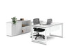 Quadro Loop Legs L-Shaped Executive Setting - White Legs [1800L x 1800W with Cable Scallop] - Thumbnail 1 