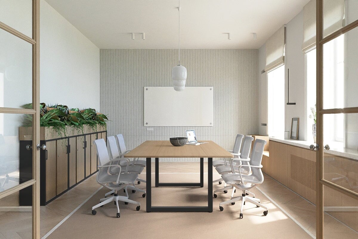 Quadro Loop Legs Modern Boardroom Table - Rounded Corners [1800L x 110 ...