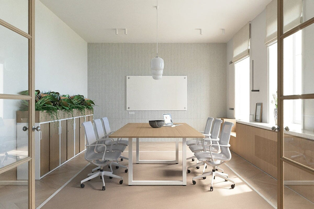 Quadro Loop Legs Modern Boardroom Table - Rounded Corners [1800L x 1100W with Rounded Corners]-black leg dark oak 