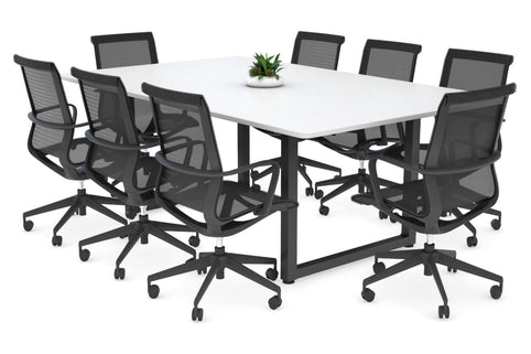 Quadro Loop Legs Modern Boardroom Table - Rounded Corners [1800L x 1100W with Rounded Corners] Jasonl black leg white 