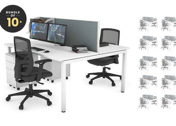 Quadro Square Legs 2 Person Office Workstation - Bulk [1200L x 700W] Jasonl 