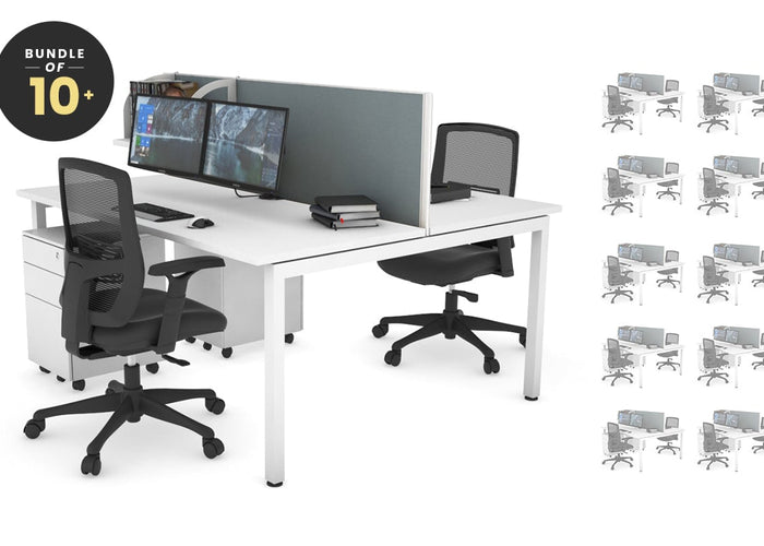 Quadro Square Legs 2 Person Office Workstation - Bulk [1200L x 700W] Jasonl 