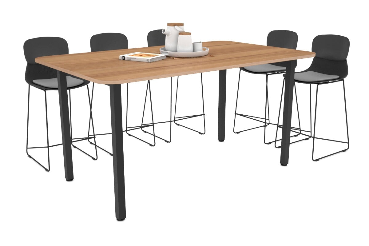 Quadro Square Legs Counter Table with Rounded Corners [1800L x 1100W with Rounded Corners] Jasonl black leg salvage oak 