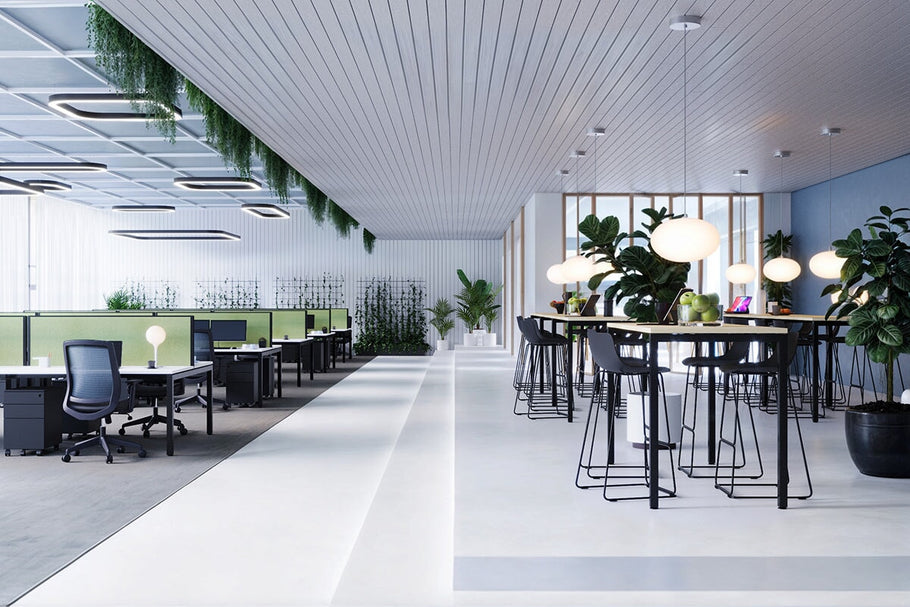 Environmental image of Quadro Square Legs Counter Table with Rounded Corners [1800L x 1100W with Rounded Corners]