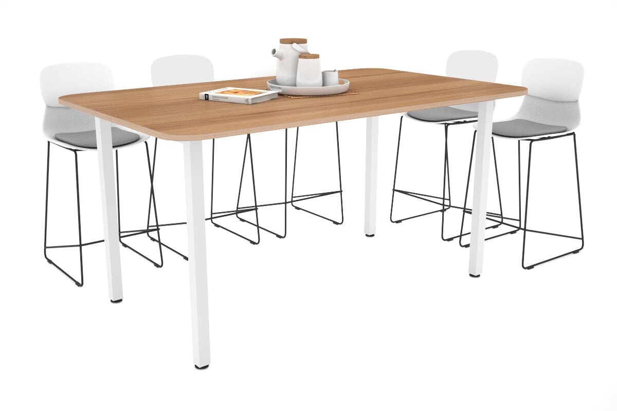Quadro Square Legs Counter Table with Rounded Corners [1800L x 1100W with Rounded Corners] Jasonl white leg salvage oak 