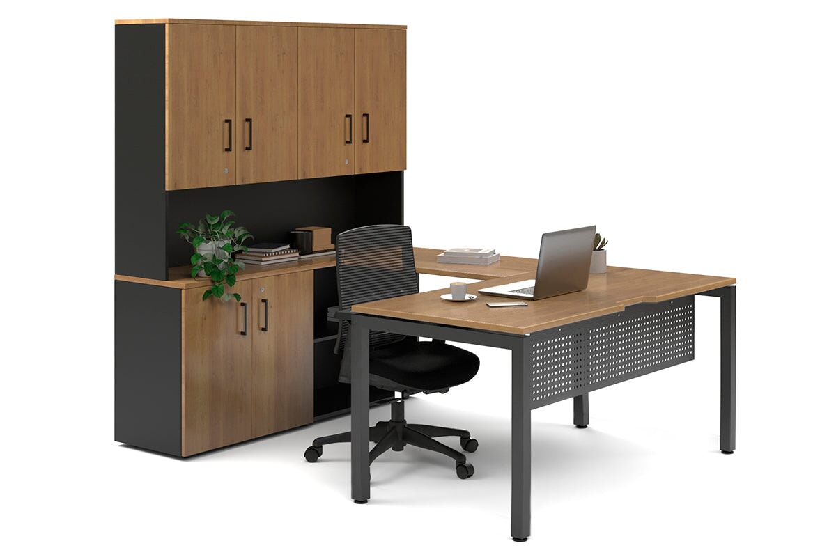 Quadro Square Legs L-Shaped Executive Setting - Black Legs [1800L x 18 ...