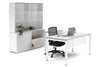 Quadro Square Legs L-Shaped Executive Setting - White Legs [1800L x 1800W with Cable Scallop] - Thumbnail 3 