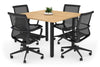 Quadro Square Legs Modern Boardroom Table - Rounded Corners [1100L x 1100W with Rounded Corners] - Thumbnail 9 