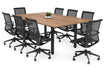 Quadro Square Legs Modern Boardroom Table - Rounded Corners [1800L x 1100W with Rounded Corners] Jasonl black leg salvage oak 