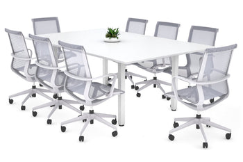  - Quadro Square Legs Modern Boardroom Table - Rounded Corners [1800L x 1100W with Rounded Corners] - 1