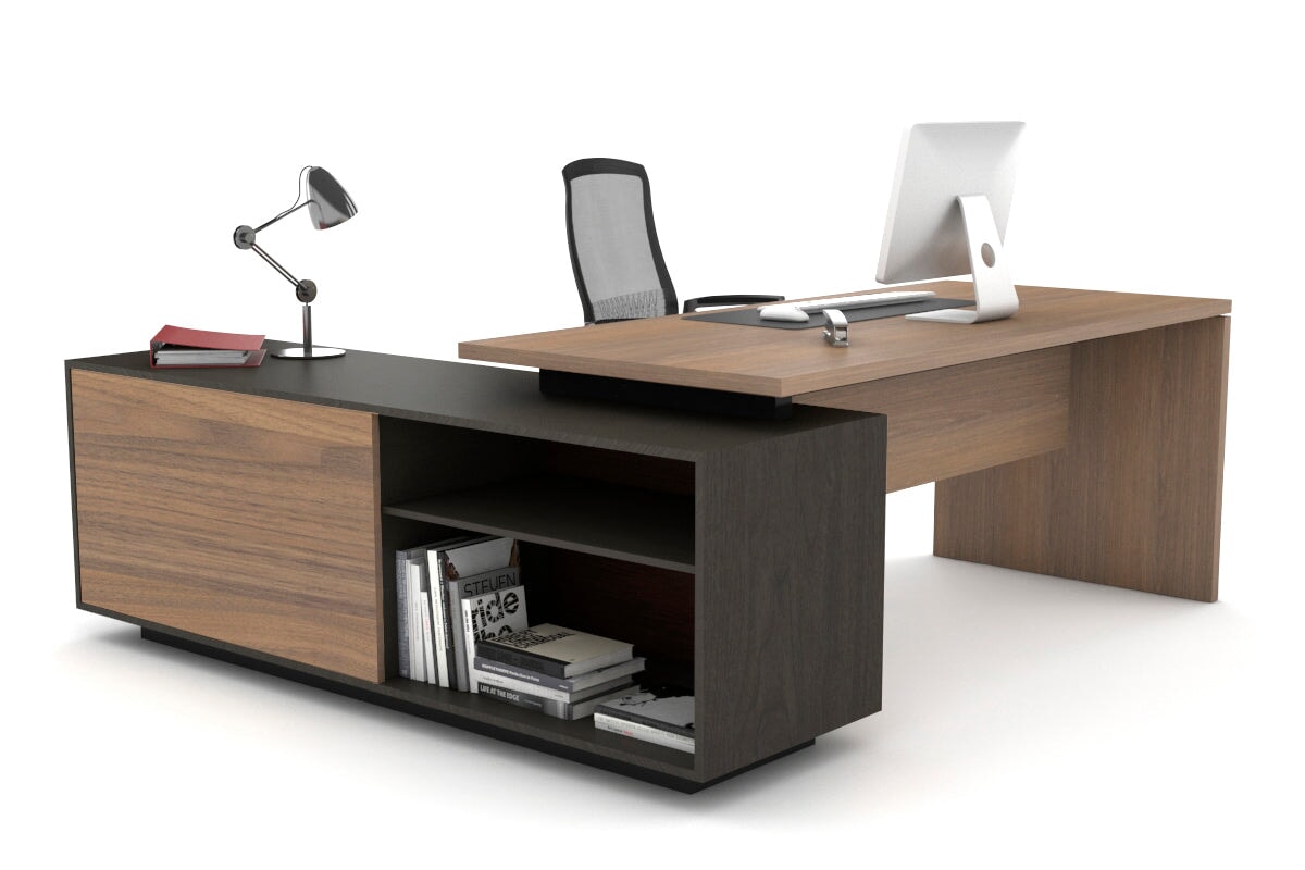 Report Executive L- Shape Desk Jasonl notaio walnut/ perugian walnut woodmatt 