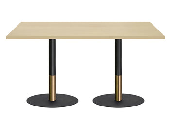 Rivoli Cafe Table - Black/Rose Gold - Black Disc Base [1200L x 700W] Jasonl maple 
