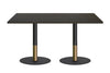 Rivoli Cafe Table - Black/Rose Gold - Black Disc Base [1200L x 800W] - Thumbnail 5 