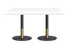 Rivoli Cafe Table - Black/Rose Gold - Black Disc Base [1400L x 700W] - Thumbnail 2 