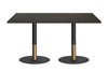Rivoli Cafe Table - Black/Rose Gold - Black Disc Base [1800L x 700W] - Thumbnail 5 