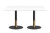 Rivoli Cafe Table - Black/Rose Gold - Black Disc Base [1800L x 700W] - Thumbnail 2 