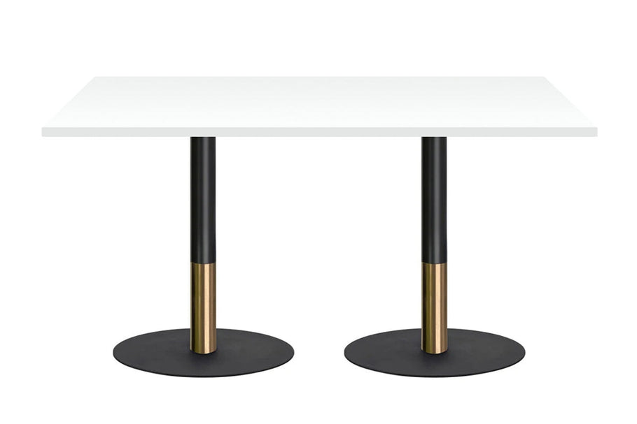 Environmental image of Rivoli Cafe Table - Black/Rose Gold - Black Disc Base [1800L x 800W]
