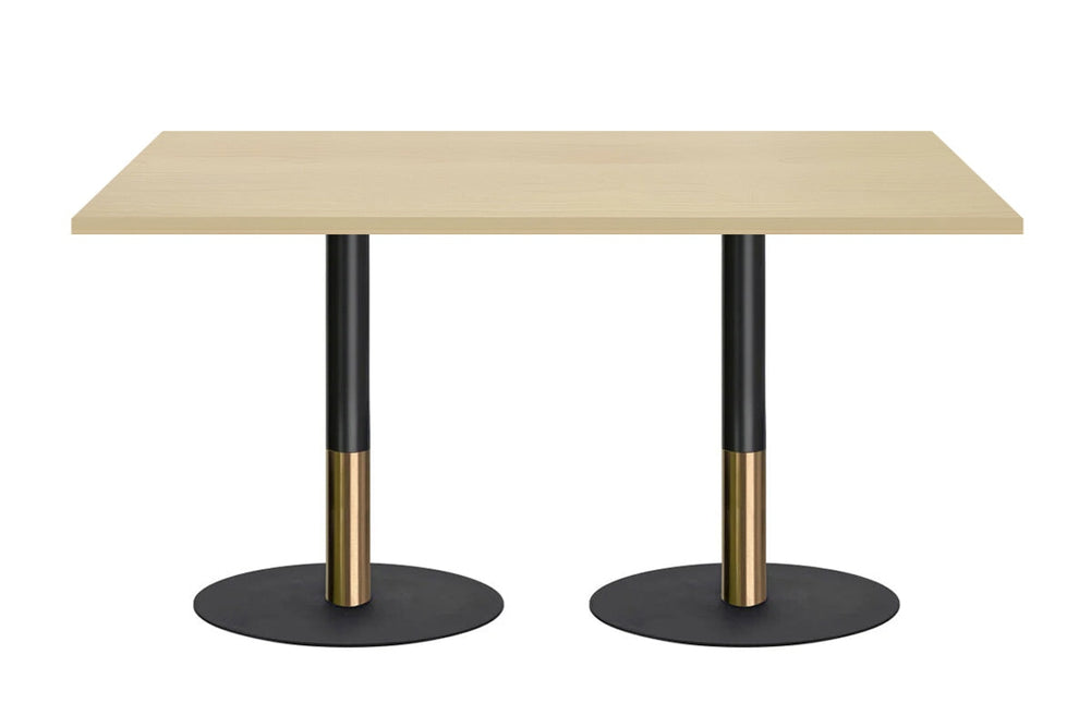 Rivoli Cafe Table - Black/Rose Gold - Black Disc Base [1800L x 800W]-maple  