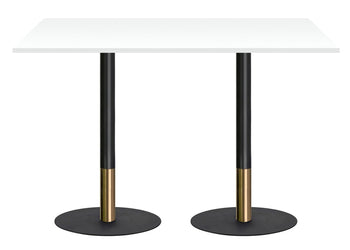 Rivoli Tall Bar/Counter Table - Black/Rose Gold - Black Disc Base [1200L x 700W] Jasonl white 
