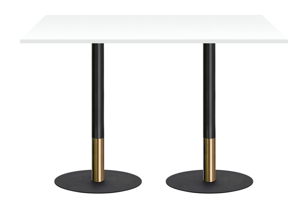 Rivoli Tall Bar/Counter Table - Black/Rose Gold - Black Disc Base [1400L x 700W]-white  