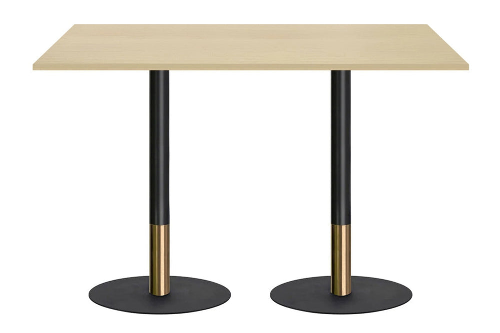 Rivoli Tall Bar/Counter Table - Black/Rose Gold - Black Disc Base [1600L x 700W]-maple  