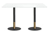 Rivoli Tall Bar/Counter Table - Black/Rose Gold - Black Disc Base Rounded Corners [1800L x 1100W with Rounded Corners] - Thumbnail 1 