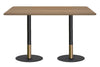 Rivoli Tall Bar/Counter Table - Black/Rose Gold - Black Disc Base Rounded Corners [1800L x 1100W with Rounded Corners] - Thumbnail 3 