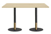 Rivoli Tall Bar/Counter Table - Black/Rose Gold - Black Disc Base Rounded Corners [1800L x 1100W with Rounded Corners] - Thumbnail 2 