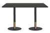 Rivoli Tall Bar/Counter Table - Black/Rose Gold - Black Disc Base Rounded Corners [1800L x 1100W with Rounded Corners] - Thumbnail 4 