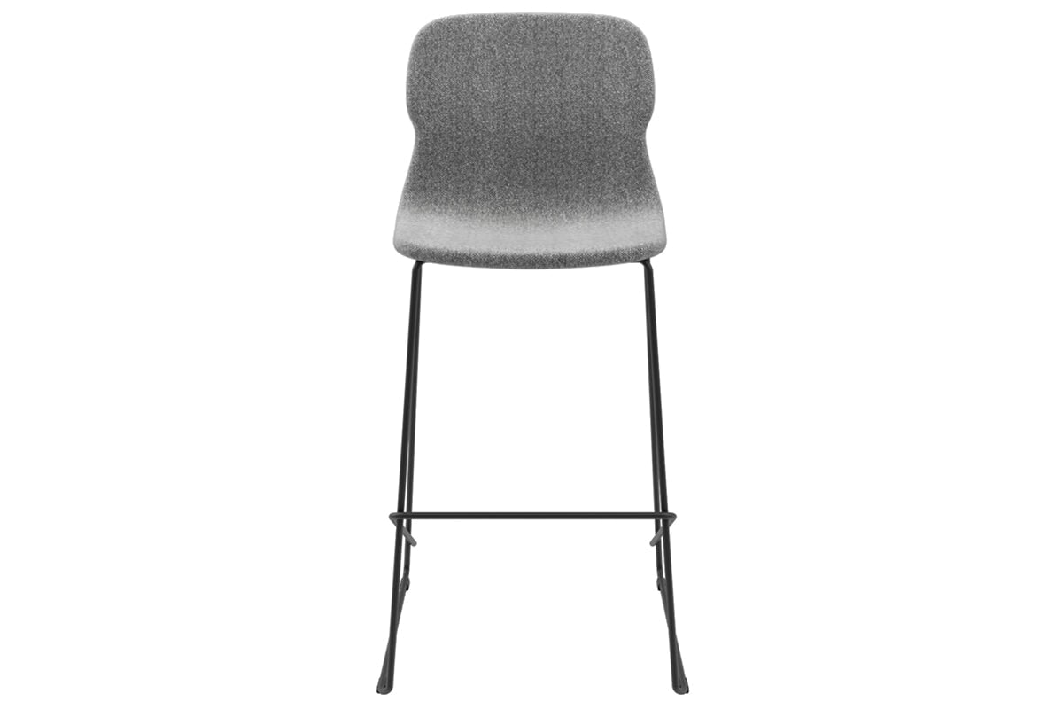 Sammy Counter Stool Sled Base - 760mm Seat Height [Fabric]-black dark grey 