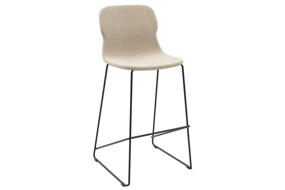 Sammy Counter Stool Sled Base - 760mm Seat Height [Fabric]-black cream 
