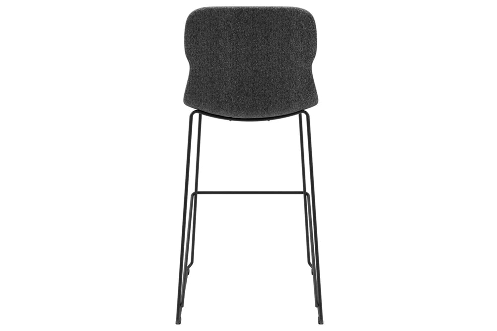 Sammy Counter Stool Sled Base - 760mm Seat Height [Fabric]-black dark grey 