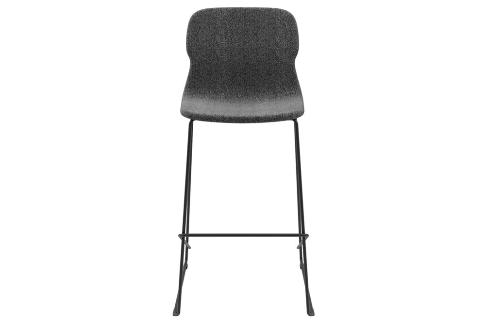 Sammy Counter Stool Sled Base - 760mm Seat Height [Fabric]-black dark grey 